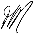 Cursive signature in ink