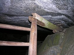 Old construction of hinges in the dry stone wall near Bignasco