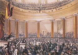 Session of the Frankfurt National Assembly in St Paul's Church, Frankfurt, in 1848.