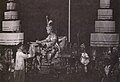 A 9-tiered umbrella beside the throne as King Prajadhipok signs a constitution in Ananta Samakhom Hall
