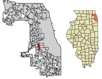 Location of Bridgeview in Cook County, Illinois.
