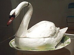 A swan tureen, Chelsea porcelain, England