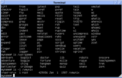 Black and white 4.3 BSD UWisc VAX Emulation LS screenshot