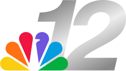 An italic Helvetica numeral "12" is rendered in a gray gradient, with the NBC Peacock logo centered below the "1".