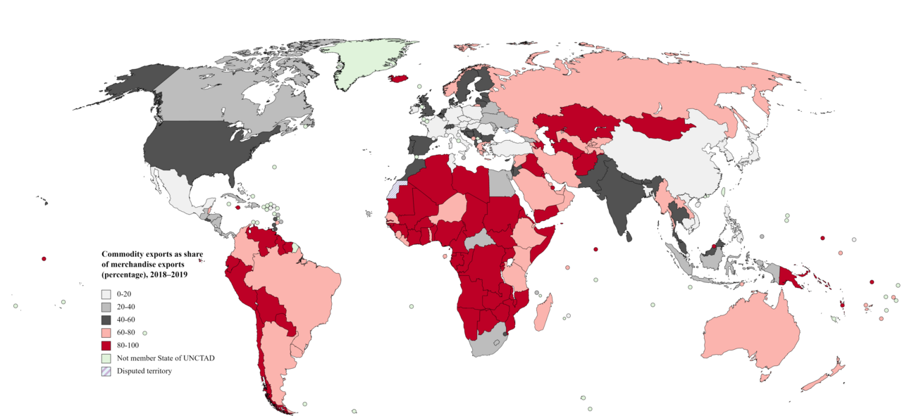 Commodity exports as share of merchandise exports percentage 2018 2019.png