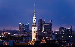 Tallinn business district at night
