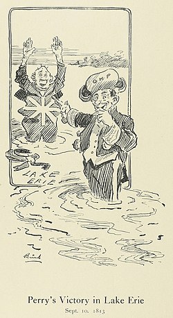 "Perry's Victory in Lake Erie," (1906) referencing the War of 1812 Battle of Lake Erie (Sept. 10, 1813), in which the U.S. Navy, under Commodore Oliver Hazard Perry, defeated the British Fleet.