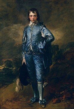 The Blue Boy (1770), featuring lapis lazuli, indigo, and cobalt colourants,[30]