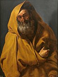 Painting by Rubens of St James the Less clutching a try square, a symbol associated with several Christian saints.[13]