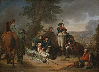 Painting of Prussian Field Marshal Schwerin dying at the Battle of Prague