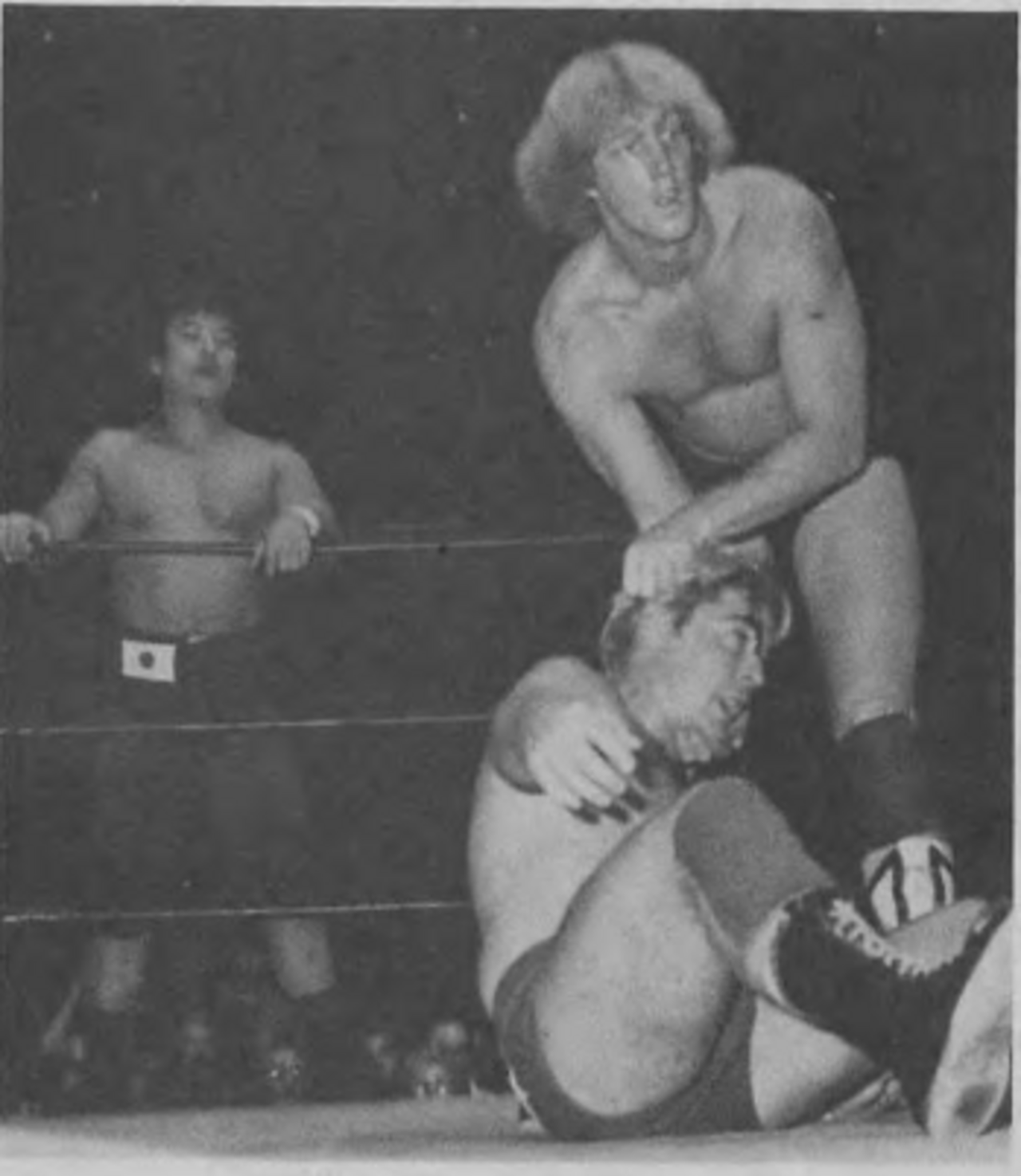 Mr. Onita, David Von Erich, and Eric Embry, 1981.png