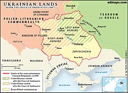 Partition of Cossack Hetmanate after the Truce of Andrusovo (1667)