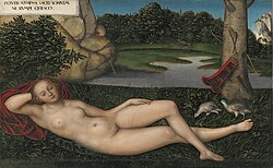 Reclining Nymph by Lucas Cranach the Elder