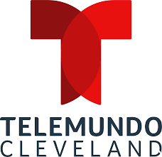A large red "T" with "Telemundo Cleveland" in black text underneath.