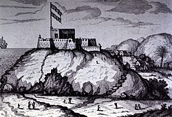 Fort Amsterdam (AKA Fort Kormantin) on a hill in Ghana