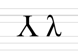 Upper and lower case of Latin lambda