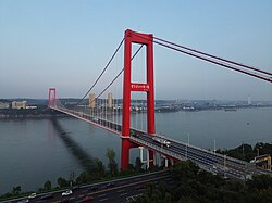 The Yichang Yangtze Highway Bridge, a suspension bridge near the Gezhouba Dam lock, was completed in 1996.