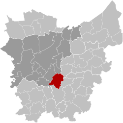 Location of Oosterzele in East Flanders