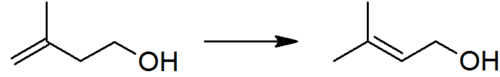 The isomerization of isoprenol to prenol, the second step in the industrial manufacture of prenol