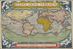 The world, Abraham Ortelius's Typus Orbis Terrarum, first published in 1564