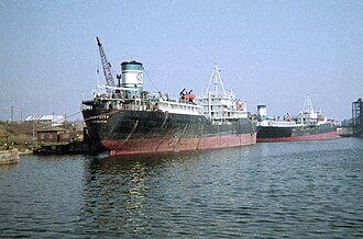 Laid-up shipping in No.1 dock, pre-1981