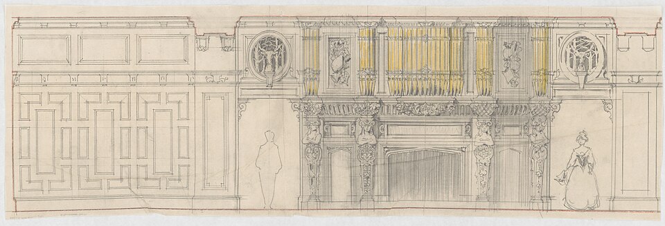 Architectural drawing of Idle Hour's interior, c. 1900-1901