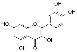 2D representation of the chemical structure of quercetin .