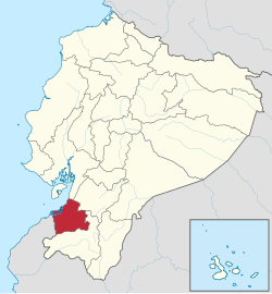 Location of El Oro Province in Ecuador.