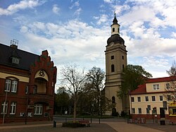 Town hall and Trinity Church