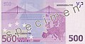 The reverse image of 500 euro note, the modern architecture bridge inspired from the similar-types of Tengku Fisabilillah cable-stayed bridge