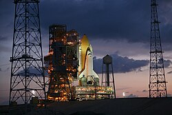 Space Shuttle Endeavour on standby on LC-39B as part of the unflown contingency rescue flight STS-400 (2009)