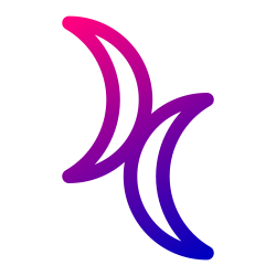 Another version of the double crescent moon bisexuality symbol with bisexual flag colors