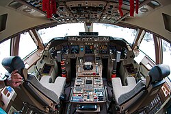EICAS of a Boeing 747-8 at the center