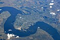 Aerial view of confluence of Boh and Inhul at Mykolaiv (main course is Boh, Inhul is at top and upper right corner of the picture)