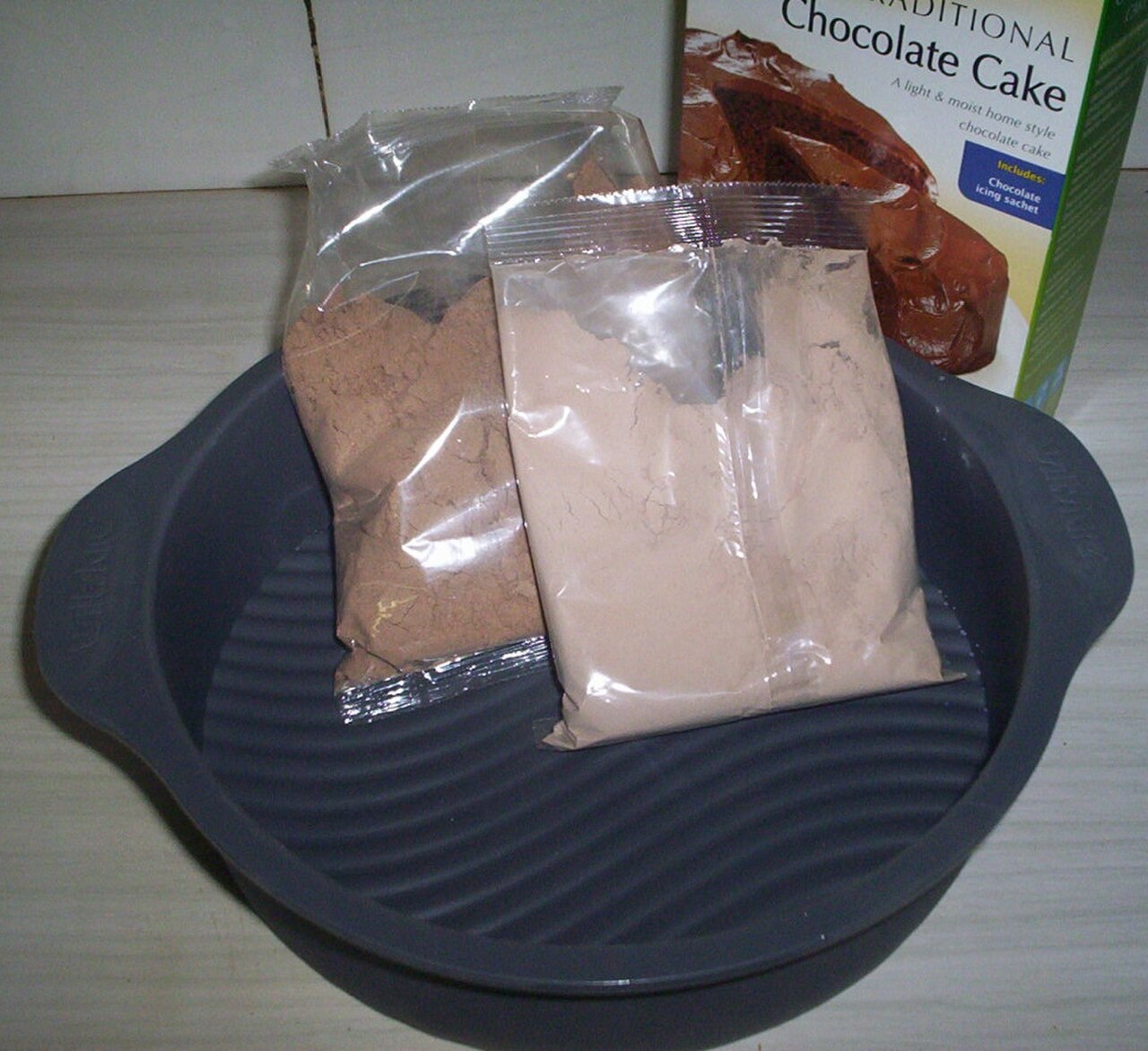 Cake mix in plastic packet photo.JPG