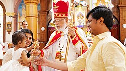 An Eastern Catholic Syro-Malabar Major Archbishop with his blessing cross