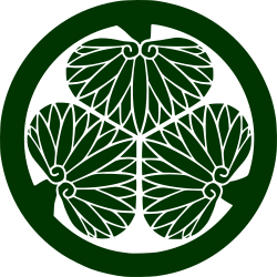 The mon of the Tokugawa shogunate, three hollyhock leaves inside a circle