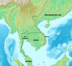 Map of mainland Southeast Asia (700 CE)