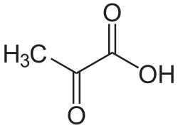 2D representation of the chemical structure of Pyruvic acid.
