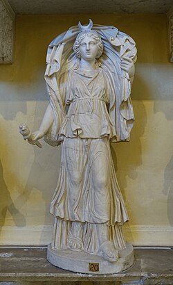 Marble statue of Artemis-Selene with torch, 3rd century. Museo Chiaramonti – Vatican Museums