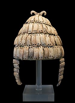 Boar tusk Mycenaean helmet, 14th century BCE