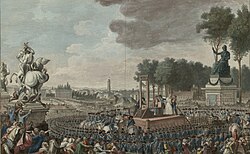 Marie Antoinette's execution by guillotine on 16 October 1793