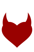 FetLife logo, a heart with horns