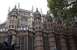 Henry VII Chapel at Westminster Abbey (1503–), with Perpendicular tracery and blind panels