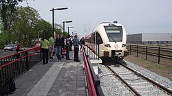 Arriva train at the new station