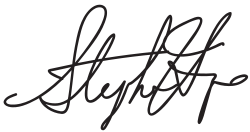 Vectorized signature of Stephen Harper.