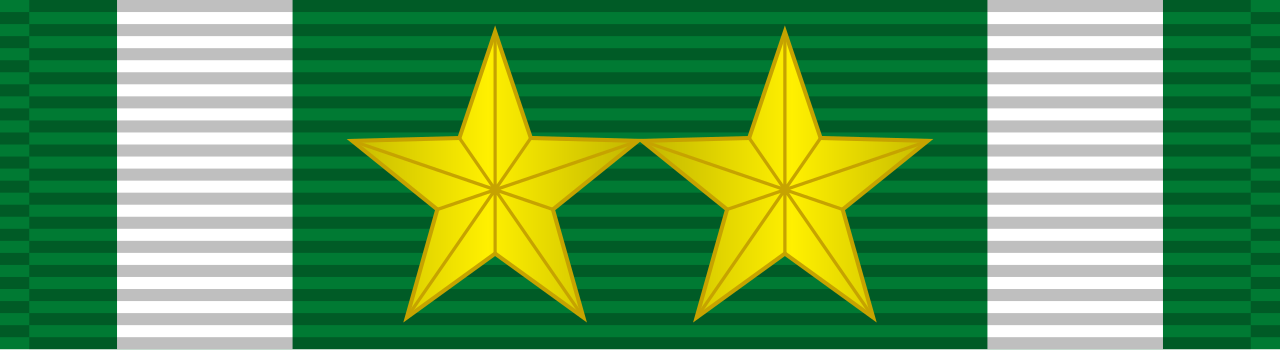 Navy and Marine Corps Commendation Medal ribbon, 3rd award.svg