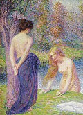 Hippolyte Petitjean, 1919, Femmes au bain, oil on canvas, 61.1 X 46 cm, private collection