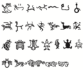 Symbols resembling animals