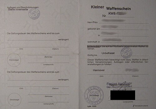 A German firearms license
